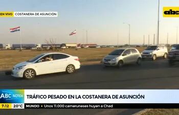 Tráfico pesado en zona de la Costanera de Asunción