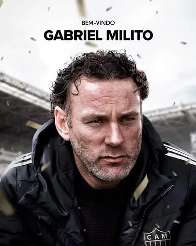 Diego Milito, 43 años, nuevo entrenador del Atlético Mineiro.