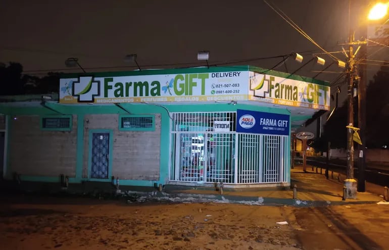 Sucursal de la farmacia Gift asaltada en Fernando de la Mora.