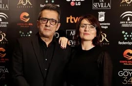 Los humoristas y presentadores de los Premios Goya, Andreu Buenafuente y Silvia Abril.