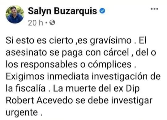 Este fue el mensaje del senador Enrique Salyn Buzarquis que respondió la doctora Rossana González, del Sindicato Nacional de Médicos. Ella posteó un furibundo mensaje contra la clase política del Paraguay.