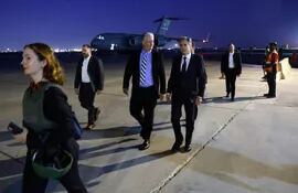 Secretario de Estado de Estados Unidos, Antony Blinken, en el aeropuerto internacional de Bagdad, Irak.