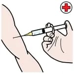Pictograma que indica momento de la vacunación