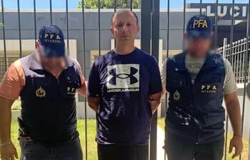 Diego Dirisio (49) en una foto tomada cuando fue detenido en Argentina, el 2 de febrero.