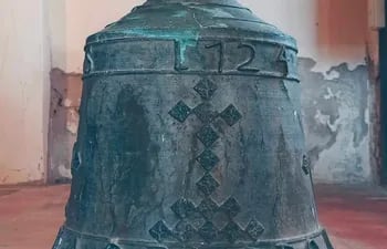 La campana más antigua del Paraguay (1724). Museo de San Miguel, Misiones