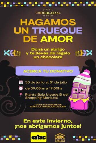 Este viernes y sábado se realiza la campaña "Dulce abrigo", en el Shopping Mariscal.