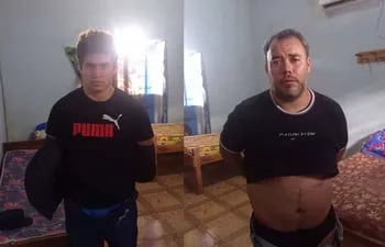 Los bolivianos detenidos Carlos Dainner Alarcón Robledo (24) y Hegel Fernández Zavala (38).
