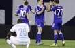 Jugadores del Dinamo Zagreb festejan después de derrotar al Chelsea en la Liga de Campeones