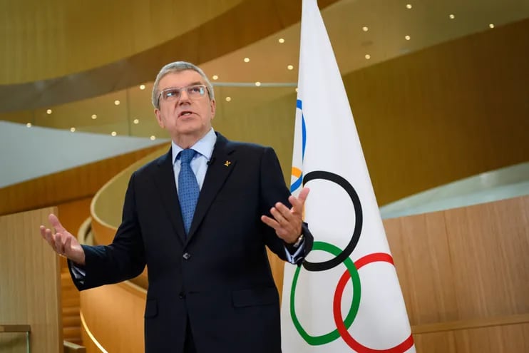 Thomas Bach en la ceremonia de elección por cuatro años más como presidente del Comité Olímpico Internacional.