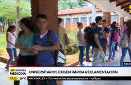 Universitarios exigen rápida reglamentación de la ley de Arancel Cero