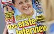Portada de la revista Die Aktuelle, donde aparece la foto del piloto alemán Michael Schumacher, en una supuesta entrevista, pero que finalmente resultó ser falsa.