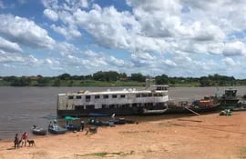 En el antiguo puerto de Concepción hoy se registró el nivel más elevado del río Paraguay en lo que va del año.