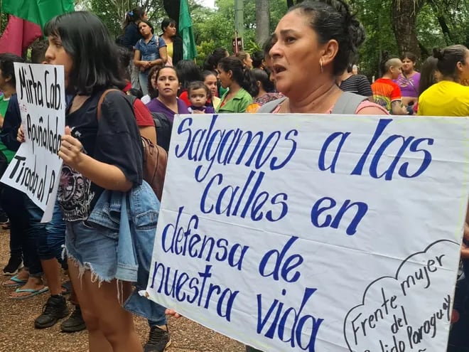 Marcha 25N contra la violencia hacia la mujer desde la plaza uruguaya hasta la plaza de la democracia, organizada por la Articulación Feminista.