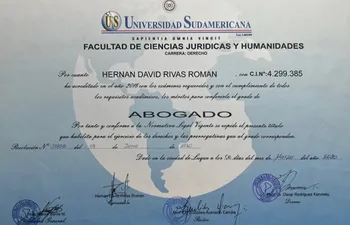Título presentado por el senador Hernán Rivas ante el JEM.