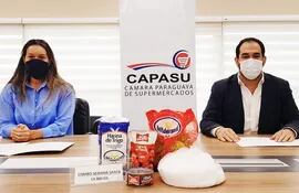 Patricia Dávalos y Alberto Sborovsky presentaron de manera virtual la promoción que rige desde hoy, en todos los supermercados socios de Capasu, en todo el país.