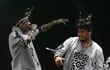 El grupo de rap indígena "Bro-MC's" se presentó en el Palco Sunset durante el festival Rock in Rio 2022 en la ciudad de Río de Janeiro.