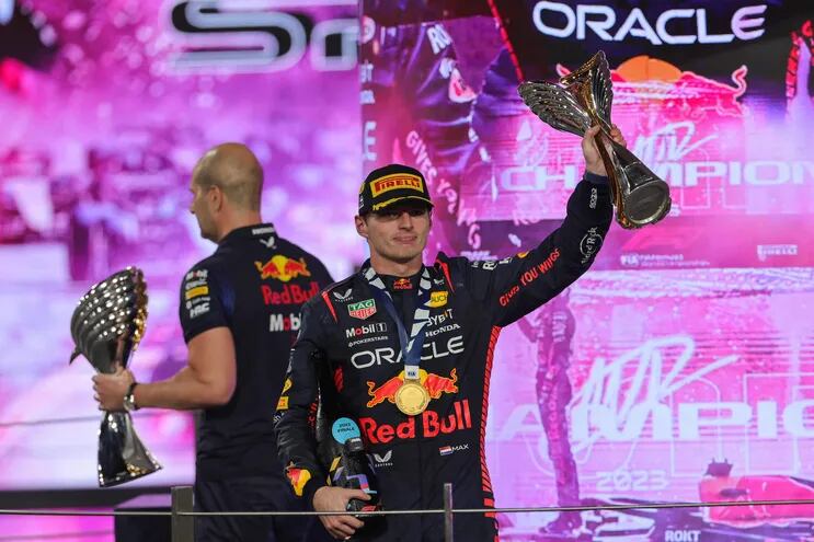 Una de las 19 celebraciones del neerlandés Max Verstappen (Red Bull), esta temporada en la F1.