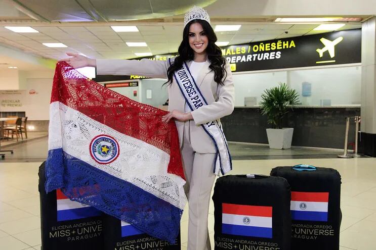 La Miss Universo Paraguay, Elicena Andrada, partió anoche rumbo a El Salvador con las maletas cargadas de sueños.