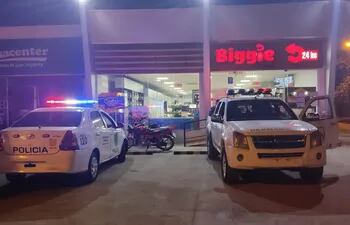 Uno de los locales de Biggie Express donde se llevó a cabo un procedimiento policial tras un asalto.