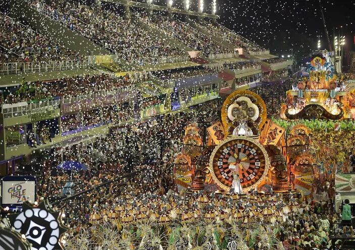 Vista del sambódromo en el carnaval de Río de Janeiro, antes del inicio de la pandemia.
