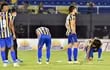 Los jugadores del Sportivo Luqueño después del empate con Sportivo Ameliano que sentenció el descenso.