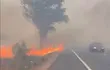 El fuego es intenso al costado de la ruta Luque- San Bernardino. (gentileza).