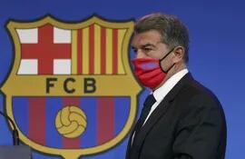 El presidente del FC Barcelona, Joan Laporta repasa la actualidad azulgrana en rueda de prensa