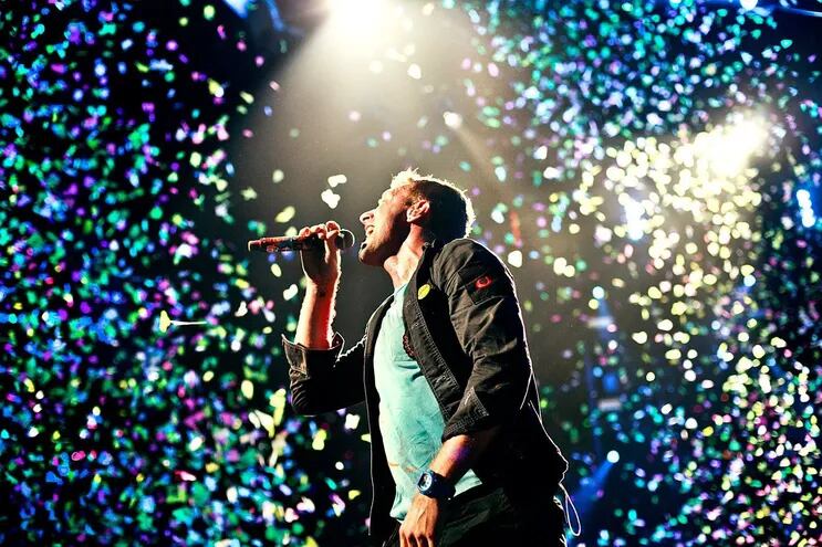 Chris Martin, vocalista de Coldplay, durante un concierto.