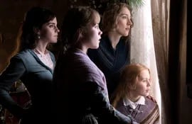 Emma Watson, Florence Pugh, Saoirse Ronan y Eliza Scanlen en "Mujercitas".
