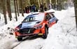 El Hyundai i20 N Rally 2 de Fabrizio Zaldívar en el Rally de Suecia, la segunda fecha del Mundial de Rally 2023.