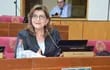La senadora Blanca Ovelar (ANR, FR), preside la comisión de Educación que ayer debía dictaminar el controvertido proyecto de ley que busca derogar el financiamiento de la UE. No lo hicieron por falta de quórum.
