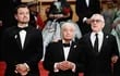 Martin Scorsese (C) llega con los actores Leonardo Dicaprio y Robert De Niro a la proyección de la película "Killers of the Flower Moon" en el festival de Cannes.