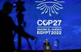 El presidente de los Estados Unidos, Joe Biden, en la cumbre COP27.
