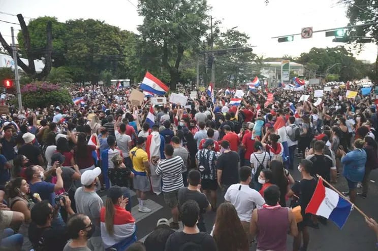 Manifestaciones contra el Gobierno en Paraguay, marzo del 2021.