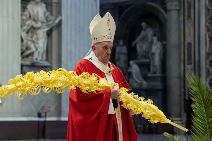 Papa Francisco, durante una ceremonia por Semana Santa, en el Vaticano.