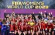Jugadoras de las selección española festejan tras conquistar la Copa Mundial de Fútbol Femenino FIFA.