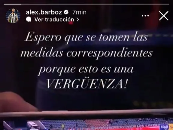 El posteo de Alexander Barboza, jugador de Libertad, en Instagram.