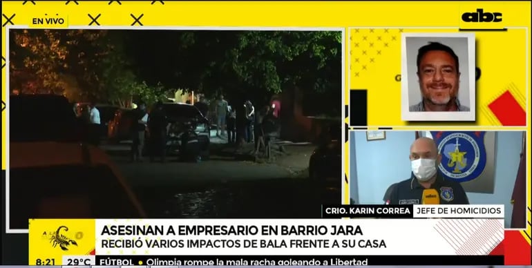 Sicarios realizaron al menos 14 disparos para asesinar al empresario en el barrio Jara de Asunción.