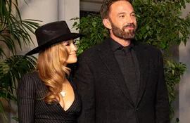 Jennifer López y Ben Affleck optaron por el "Total Black" para asitir al desfile de Ralph Lauren.