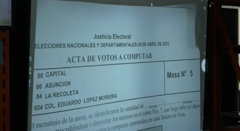 Captura de la transmisión en vivo durante este miércoles en relación al juzgamiento de actas electorales sobre las elecciones generales.
