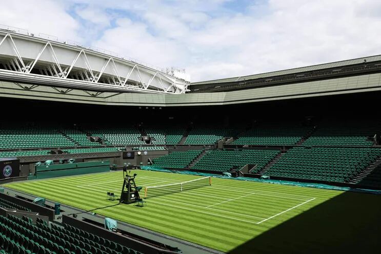 Imponente vista del All England Tennis Club, el court central del tercer Grand Slam del año. AFP