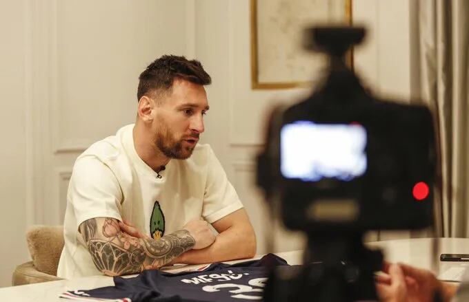Lionel Messi durante la entrevista con el Diario Marca de España.