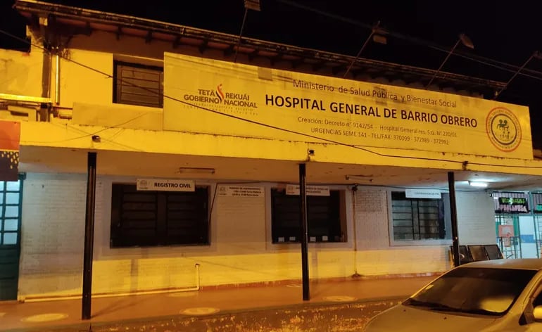 Fachada del Hospital General de Barrio Obrero, donde falleció la víctima.