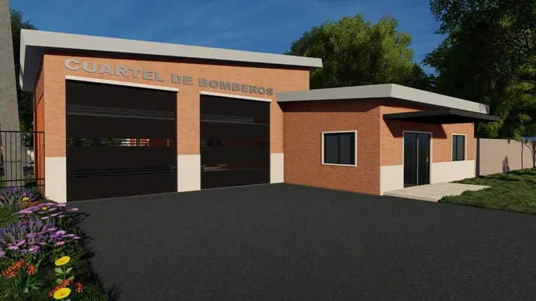 Maqueta del proyecto del nuevo cuartel de bomberos en Ciudad del Este.