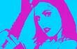 Imagen de uno de los retratos de las Drag Queens intervenidos digitalmente por Melimeraki, a los que le otorgó el colorido característico del pop art.
