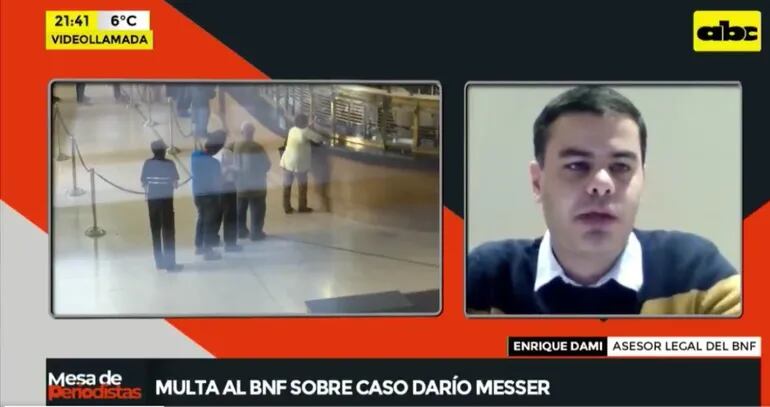 Entrevista a Enrique Dami, asesor legal del BNF durante el programa "Mesa de Periodistas" de ABC TV.