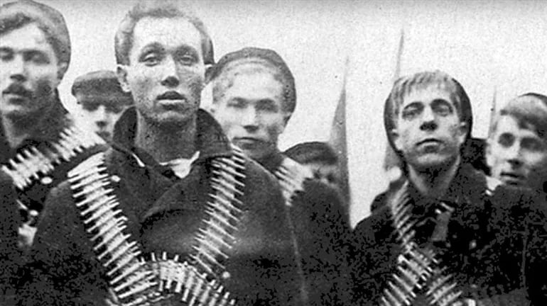 Marineros de Kronstadt durante la rebelión de 1921.