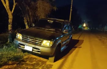 La camioneta que fue robada el martes y encontrada en horas de la noche.