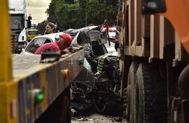 Imagen de uno de los tantos accidentes de tránsito fatales ocurridos el último fin de semana.