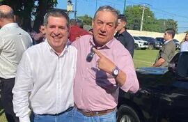 El diputado paraguayo Eulalio “Lalo” Gómes (ANR, HC), acusado de facilitar la huida de un narco brasileño, y el expresidente Horacio Cartes.
